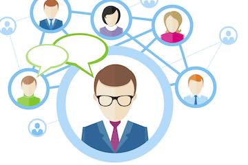 Illustration of people connected online