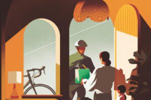 Illustration from Uber of a package delivery