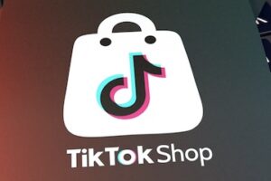 TikTok Shop logo on a smartphone screen