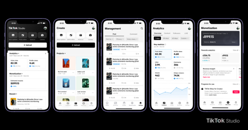 Example phone screens on TikTok Studio Example phone screens on TikTok Studio