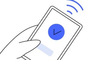 Illustration of a smartphone with a payment app