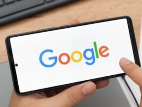 Google logo on a smartphone