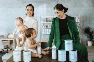 Screenshot from Bobbie's welcome email showing two mothers