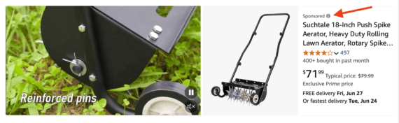Amazon ads example lawn aerator Suchtale