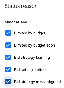 Screenshot of the "Status reason" screen Screenshot of the "Status reason" screen