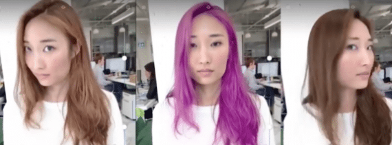 This application from ModiFace can show different hair colors digitally.